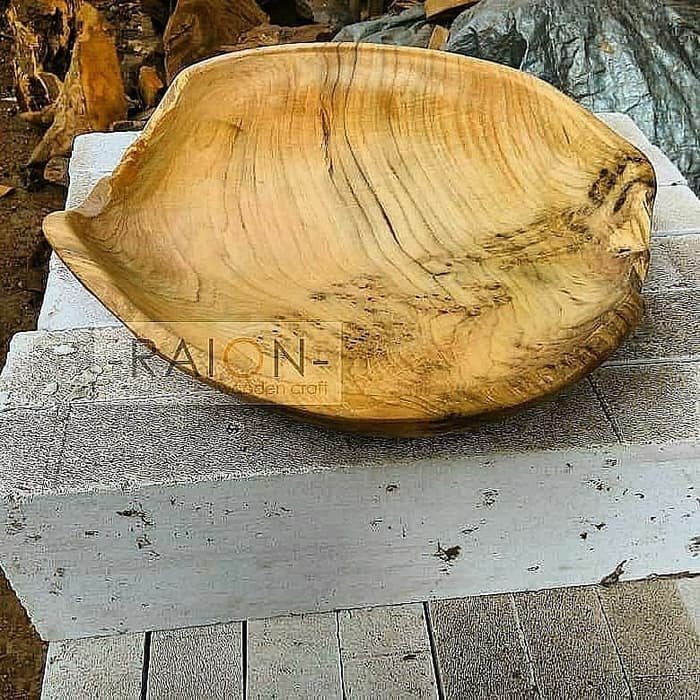 Natural Wooden Bowl Mangkuk Kayu  Jati  Bentuk  Alami RAION