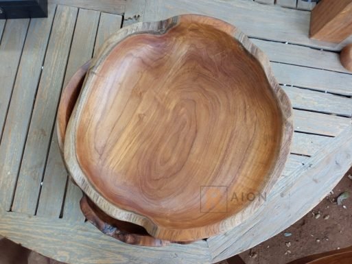 Natural Wooden Bowl  Mangkuk Kayu Jati Bentuk Alami  RAION